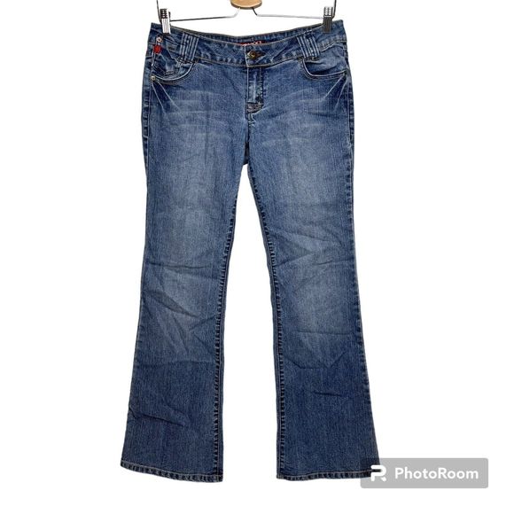 Vintage BONGO Bootcut Denim Jeans Womens 9 Low Rise Back Flap Pocket Y2K - Picture 1 of 14